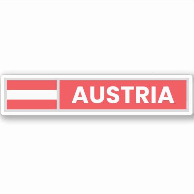 Österrikes nationalflagga klistermärken (Framsida)