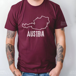 Österrikes nationalkontur Land Karta T Shirt