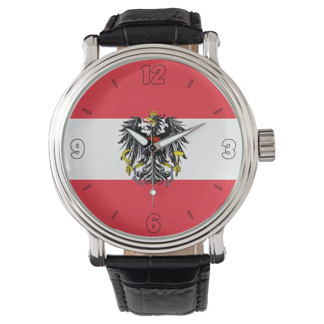 Österrikes nationella Flagga Patriotic Elegant Armbandsur (Framsida)