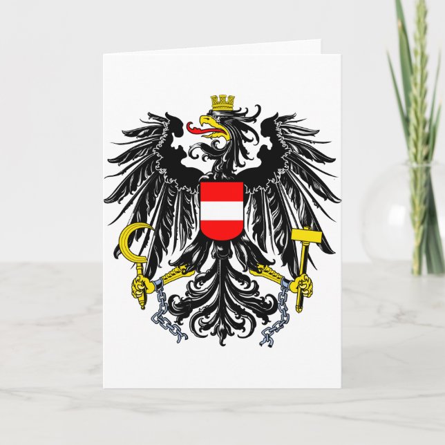 Österrikes Officiell Jackar Arm Heraldry Symbol Kort (Framsida)
