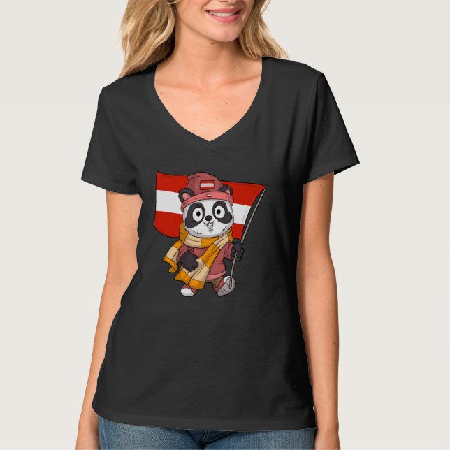 Österrikes Panda Bear Austria Fläkt T Shirt (Framsida)
