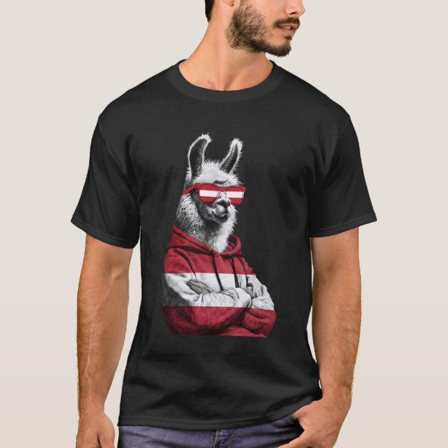 Österrikes rötter Österrikisk flagga 4 T Shirt (Framsida)