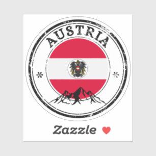 Österrikes Seal Sticker Round Flagga Klistermärken
