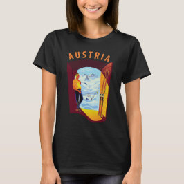 Österrikes skidstuguvy Retro Resa T Shirt