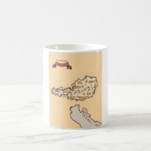 Österrikes Vintage Illustrated karta Kaffemugg