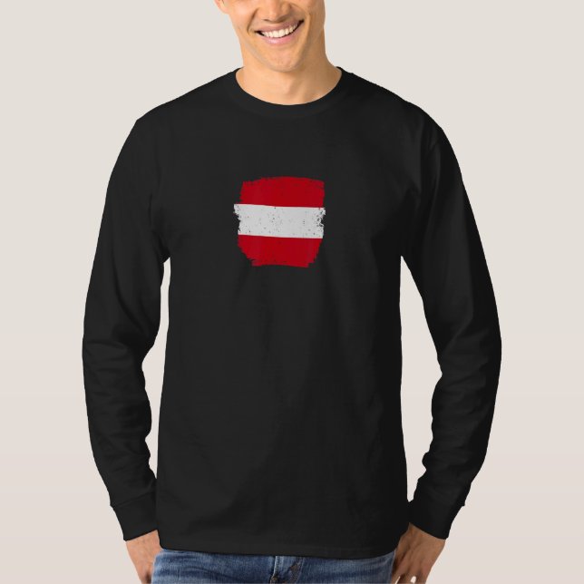 Österrikes Vintage Österrikes Flagga T Shirt (Framsida)