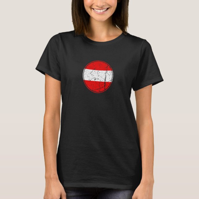Österrikes Vintage Österrikes Flagga T Shirt (Framsida)