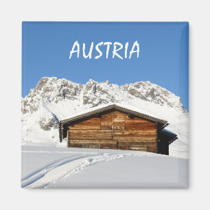 Österrikes vinter i Alpernorna Lech Souvenir Magnet
