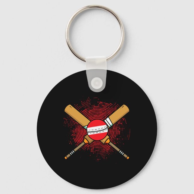 Österrikisk cricketracket och Ll Österrikes flagga Nyckelring (Framsida)