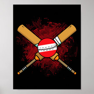Österrikisk cricketracket och Ll Österrikes flagga Poster