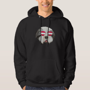 Österrikisk Flagga Bearded Collie Hund Österrike F Hoodie