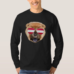 Österrikisk Flagga Chow Chow Hund Österrike Fickfo T Shirt