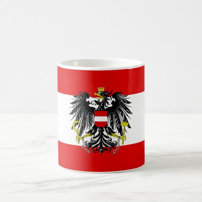 Österrikisk flagga kaffemugg (Center)