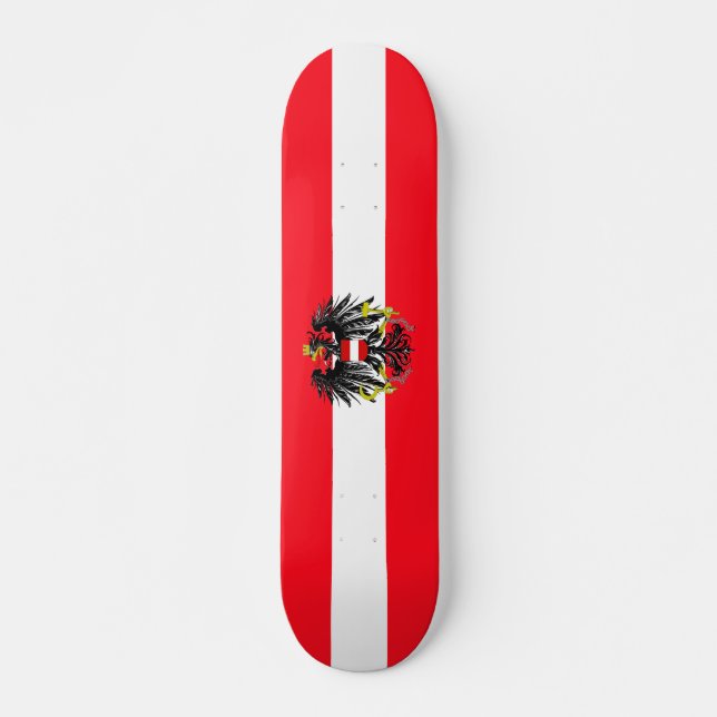 Österrikisk flagga mini skateboard bräda 18,5 cm (Framsida)