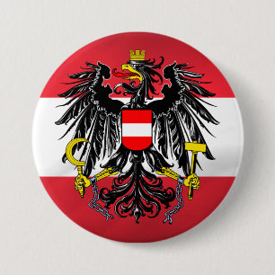 Österrikisk flagga & vapensköld knapp