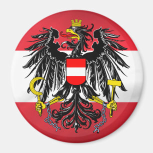 Österrikisk flagga & vapensköld magnet