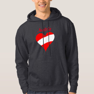 Österrikisk hjärta sweatshirt med luva