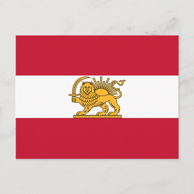 Österrikisk iransk Lejon och Sol-arvflagga Vykort (Framsida)