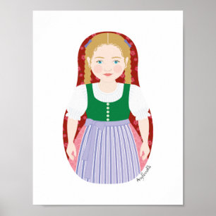 Österrikisk Matryoshka-affisch Poster