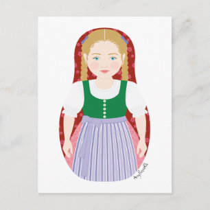 Österrikisk Matryoshka vykort
