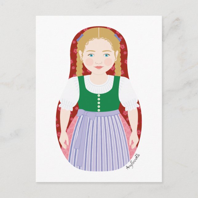 Österrikisk Matryoshka vykort (Framsida)