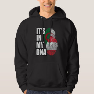 Österrikisk och Algerisk Mix DNA Flagga Arv Hoodie