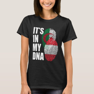 Österrikisk och Algerisk Mix DNA Flagga Arv T Shirt