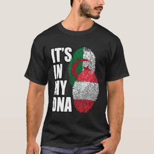 Österrikisk och Algerisk Mix DNA Flagga Arv T Shirt
