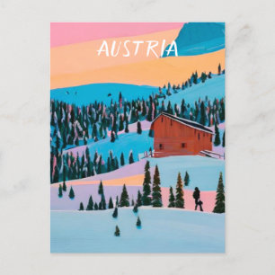 österrikisk skidor vykort