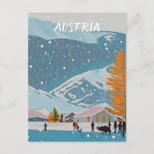 österrikisk skidor vykort