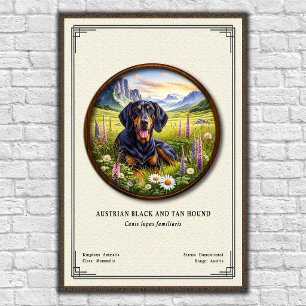 Österrikisk svart och tan stövare zoologisk serie poster