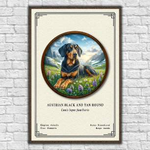 Österrikisk svart och tan stövare zoologisk serie poster