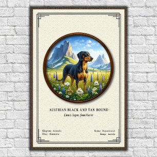 Österrikisk svart och tan stövare zoologisk serie poster