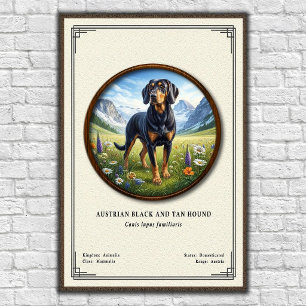 Österrikisk svart och tan stövare zoologisk serie poster