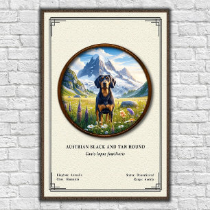 Österrikisk svart och tan stövare zoologisk serie poster