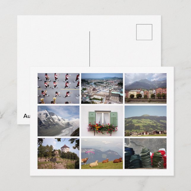 österrikisk tirol vykort (Fram/baksida)