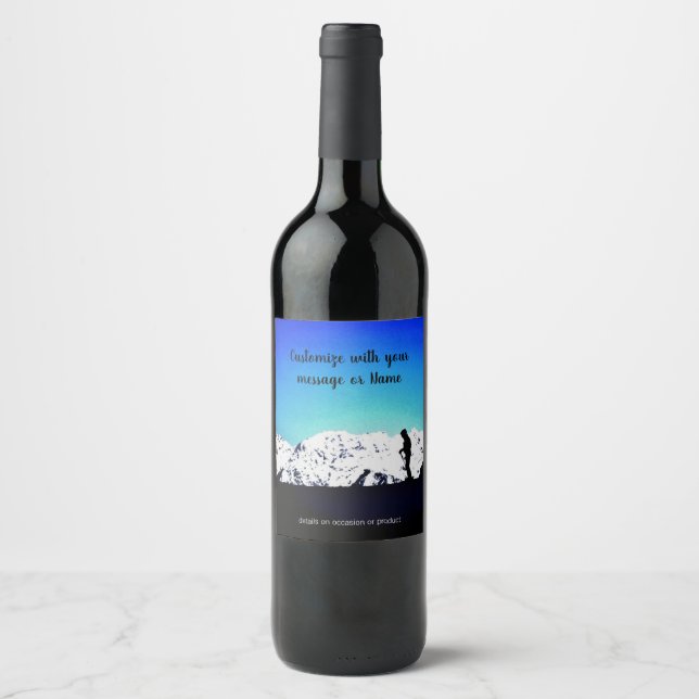 Österrikiska Alperna Vin-etikett Vinflaska Etikett (Framsida)
