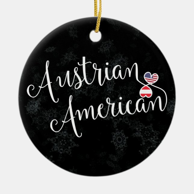 Österrikiska amerikanska Hearts Julgran Ornamet Julgransprydnad Keramik (Framsidan)