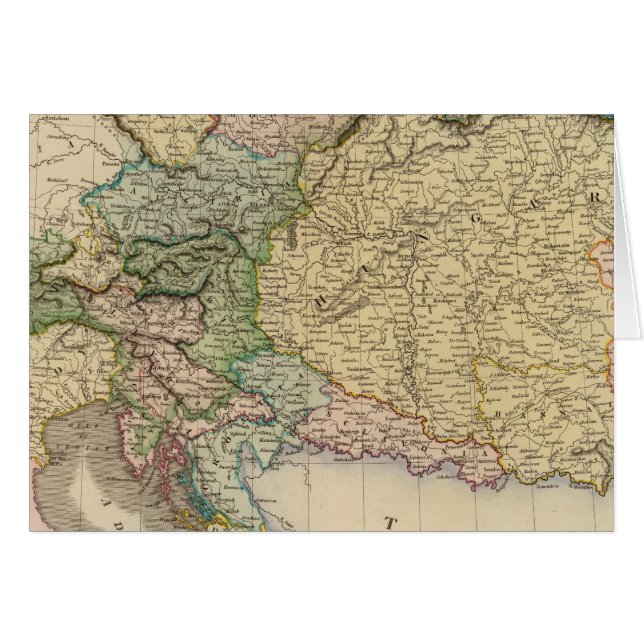 Österrikiska dominier hälsningskort (Framsidan Horizontal)