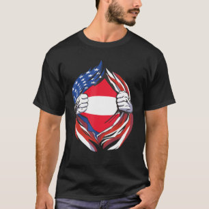Österrikiska Flagga amerikanska stolthet över mitt T Shirt