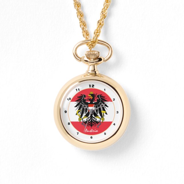Österrikiska Flagga, Eagle och Österrike mode /des Armbandsur (Framsida)