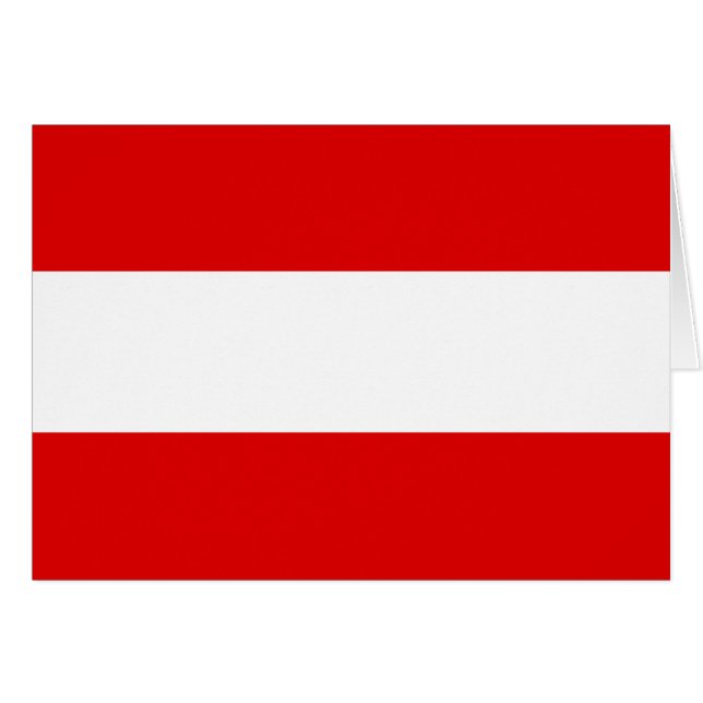 Österrikiska Flagga Hälsningskort (Framsidan Horizontal)