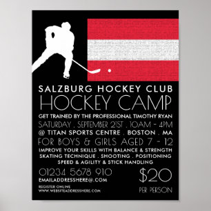 Österrikiska Flagga, Hockey Player, Camp Advertisi Poster