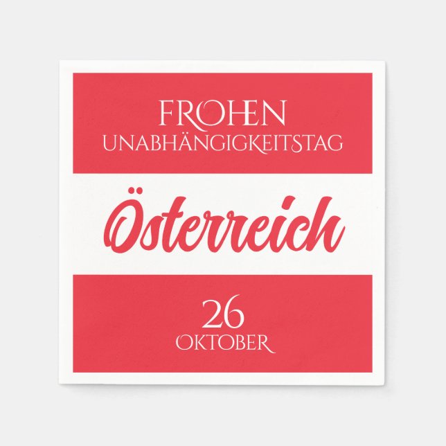 Österrikiska Flagga Independence day Pappersservett (Framsidan)
