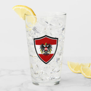 Österrikiska flagga-jackat arm glaskopp