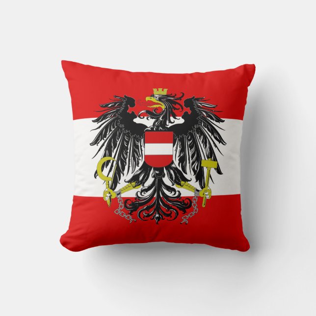 Österrikiska flagga kudde (Framsida)