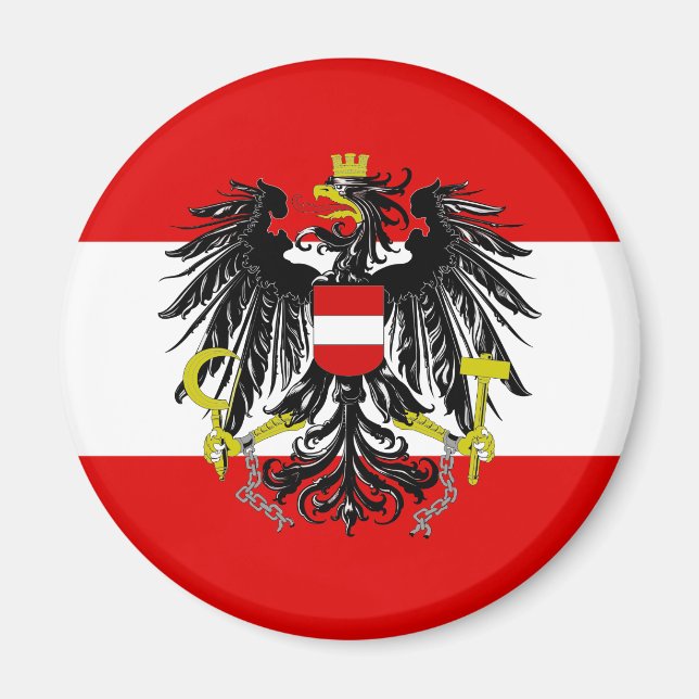 Österrikiska flagga magnet (Framsidan)