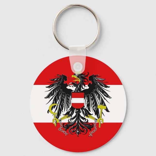 Österrikiska flagga nyckelring (Framsida)