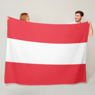 Österrikiska Flagga (Österrike) Fleece Blanket