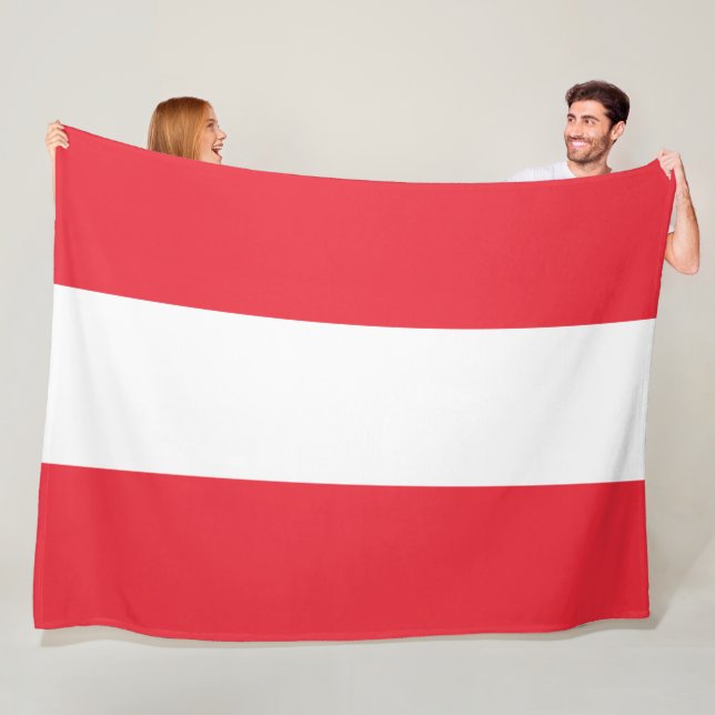 Österrikiska Flagga (Österrike) Fleece Blanket (På plats)